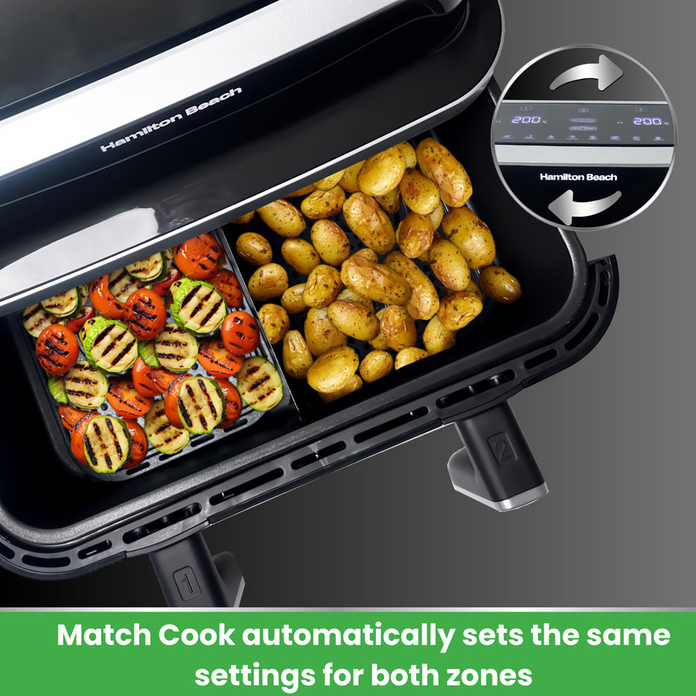 Hamilton Beach HB700VCGS Visioncook Black 9L Dual Air Fryer
