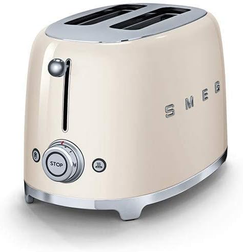 Smeg TSF01CRUK 50's Style Retro 2 Slice Toaster - Cream