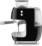 Smeg EGF03BLUK Retro Espresso Coffee Machine with Grinder & 20 Bar Pump, Black