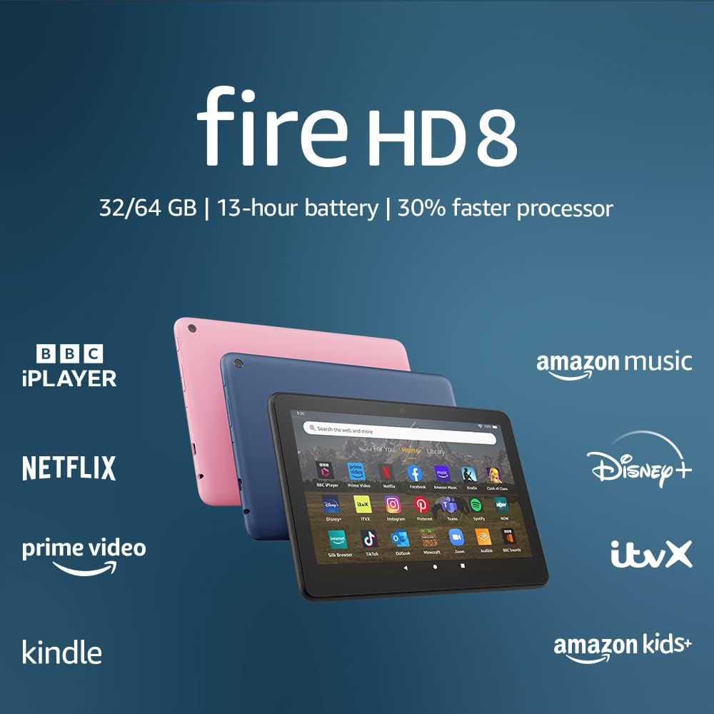 Amazon Fire HD 8 tablet - 32GB Storage, with ads, Black (2022 Release)