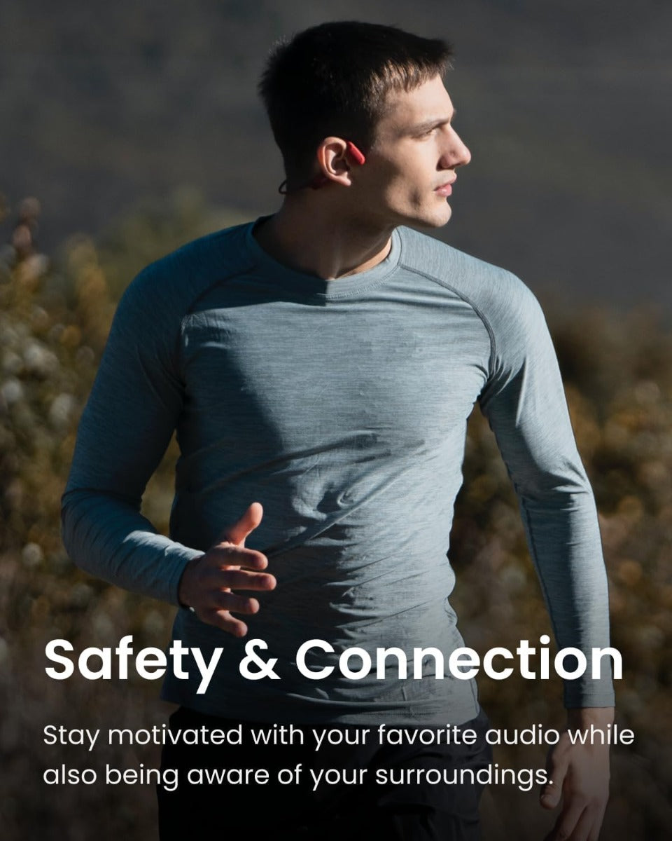 SHOKZ OpenRun Wireless Bone Conduction Headphones - Magnetic Charging - Solar Red