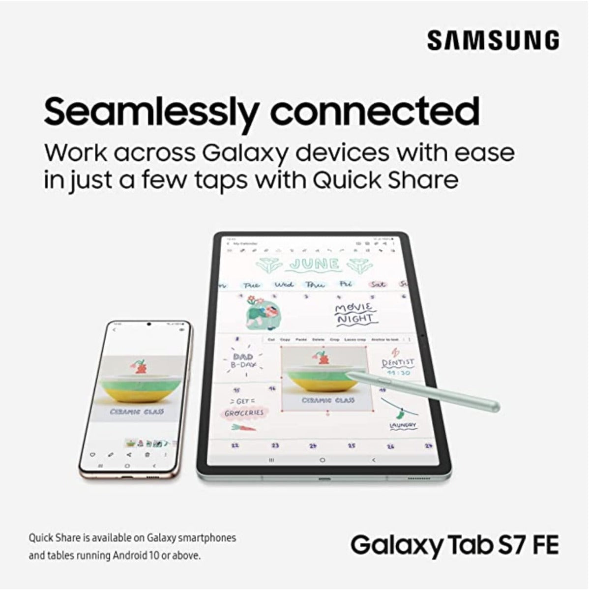 Samsung Galaxy Tab S7 FE - 12.4" 128GB, Wi-Fi, Mystic Green