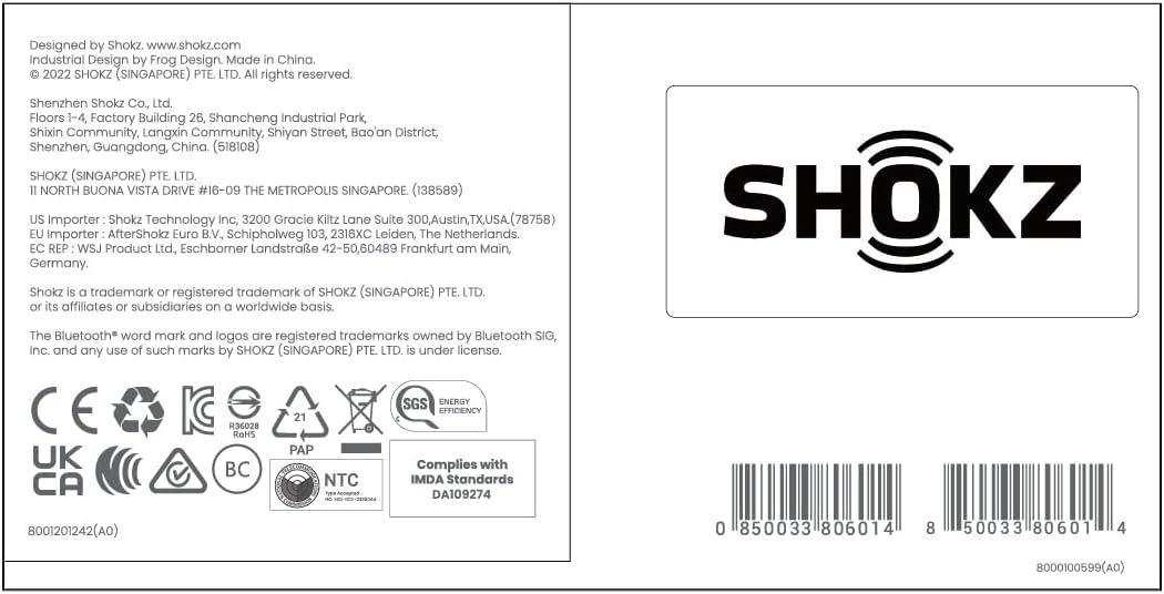 SHOKZ OpenRun Wireless Bone Conduction Headphones - Magnetic Charging - Solar Red