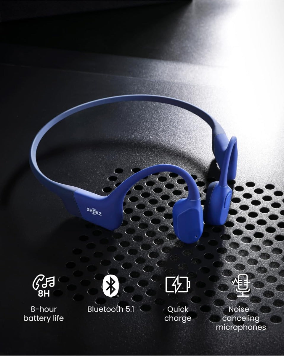 SHOKZ OpenRun Bone Conduction Headphones, USB-C Charging - Blue