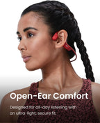 SHOKZ OpenRun Wireless Bone Conduction Headphones - Magnetic Charging - Solar Red