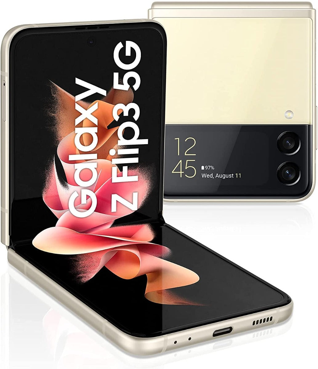 Samsung Galaxy Z Flip 3 5G Smartphone - 128GB Storage, 8GB RAM, Cream