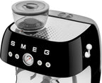 Smeg EGF03BLUK Retro Espresso Coffee Machine with Grinder & 20 Bar Pump, Black