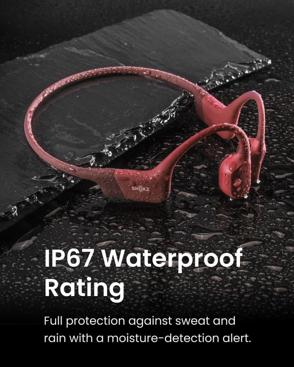SHOKZ OpenRun Wireless Bone Conduction Headphones - Magnetic Charging - Solar Red