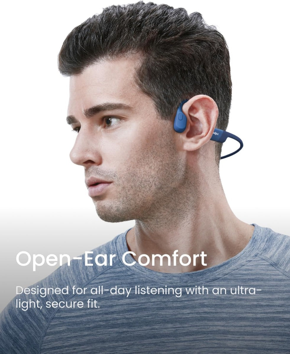 SHOKZ OpenRun Bone Conduction Headphones, USB-C Charging - Blue