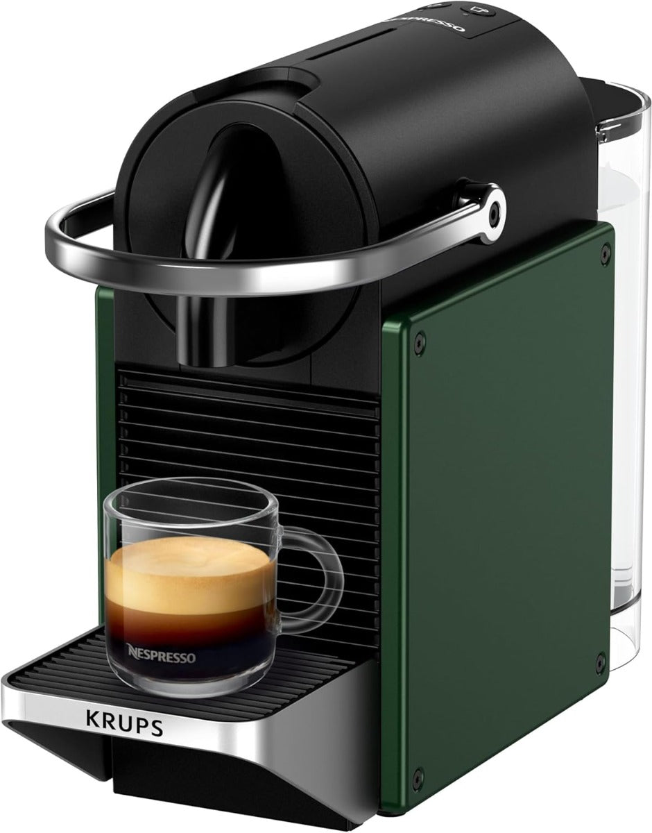 Nespresso Pixie Original Pod Coffee Machine, Compact Espresso Maker - Dark Green