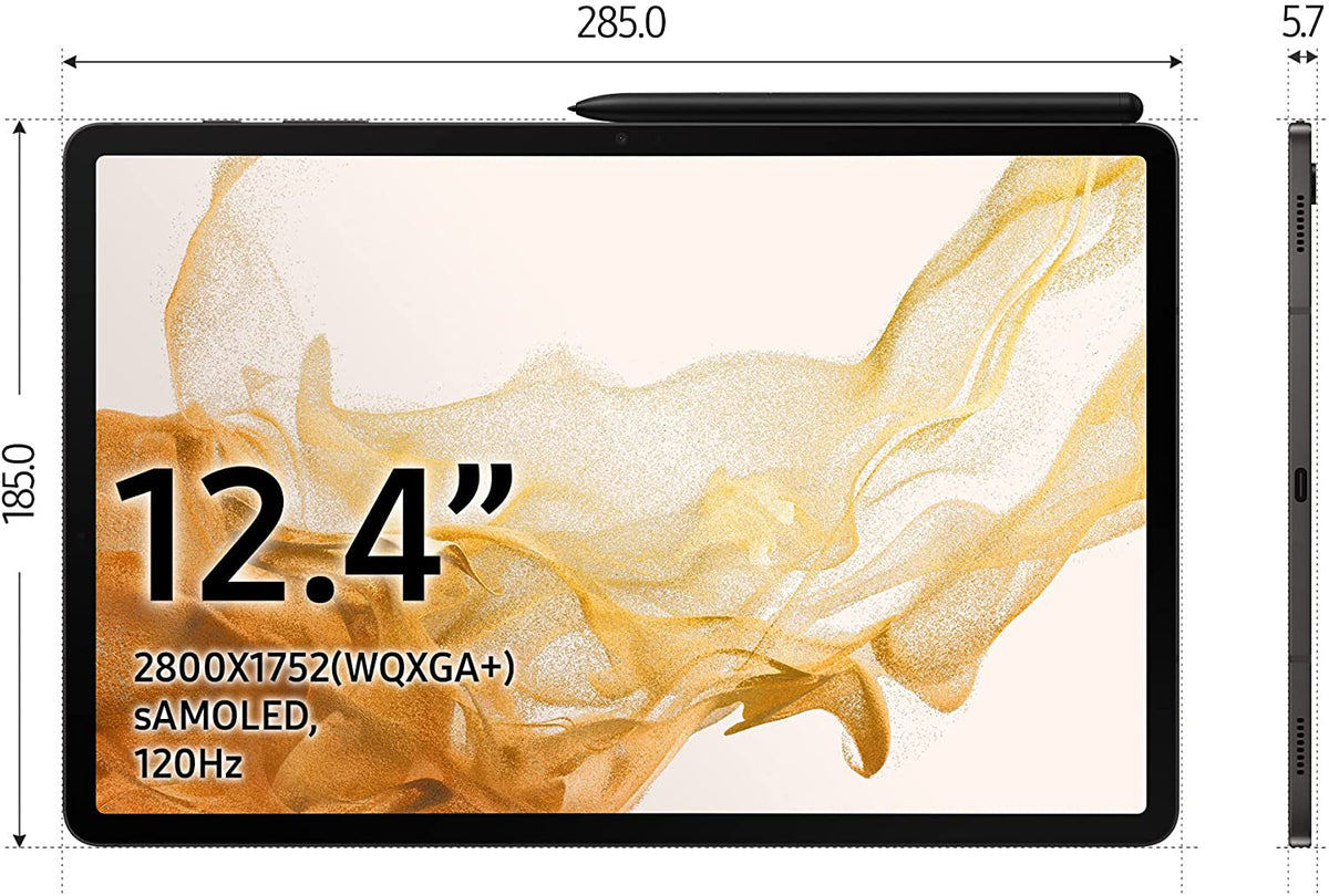 SAMSUNG GALAXY TAB S8 Plus - 12.4", 128GB STORAGE, 8GB RAM, Graphite