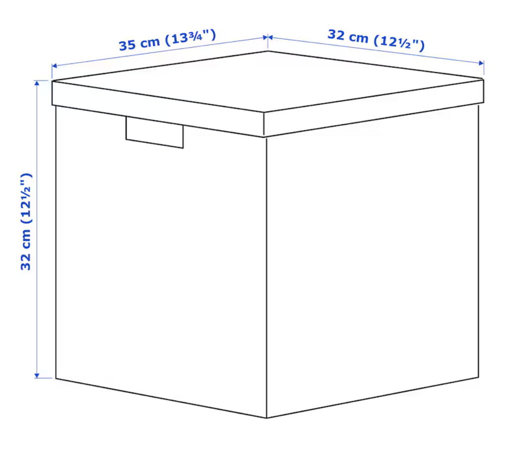 TJENA Storage box with lid - white (32x35x32cm)