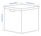TJENA Storage box with lid - white (32x35x32cm)