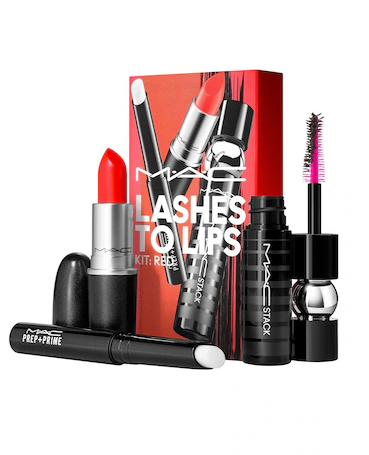 Mac Lashes To Lips Kit : Red Lady Danger (607) Black Stack