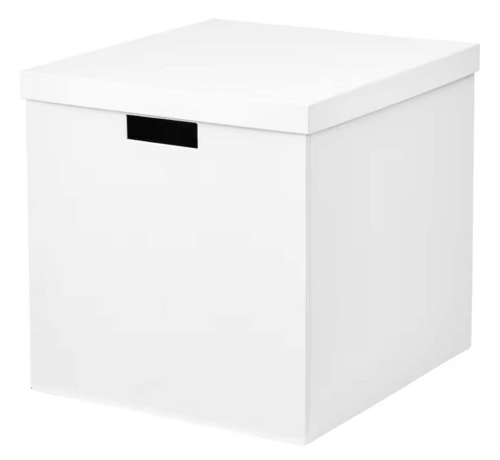 TJENA Storage box with lid - white (32x35x32cm)
