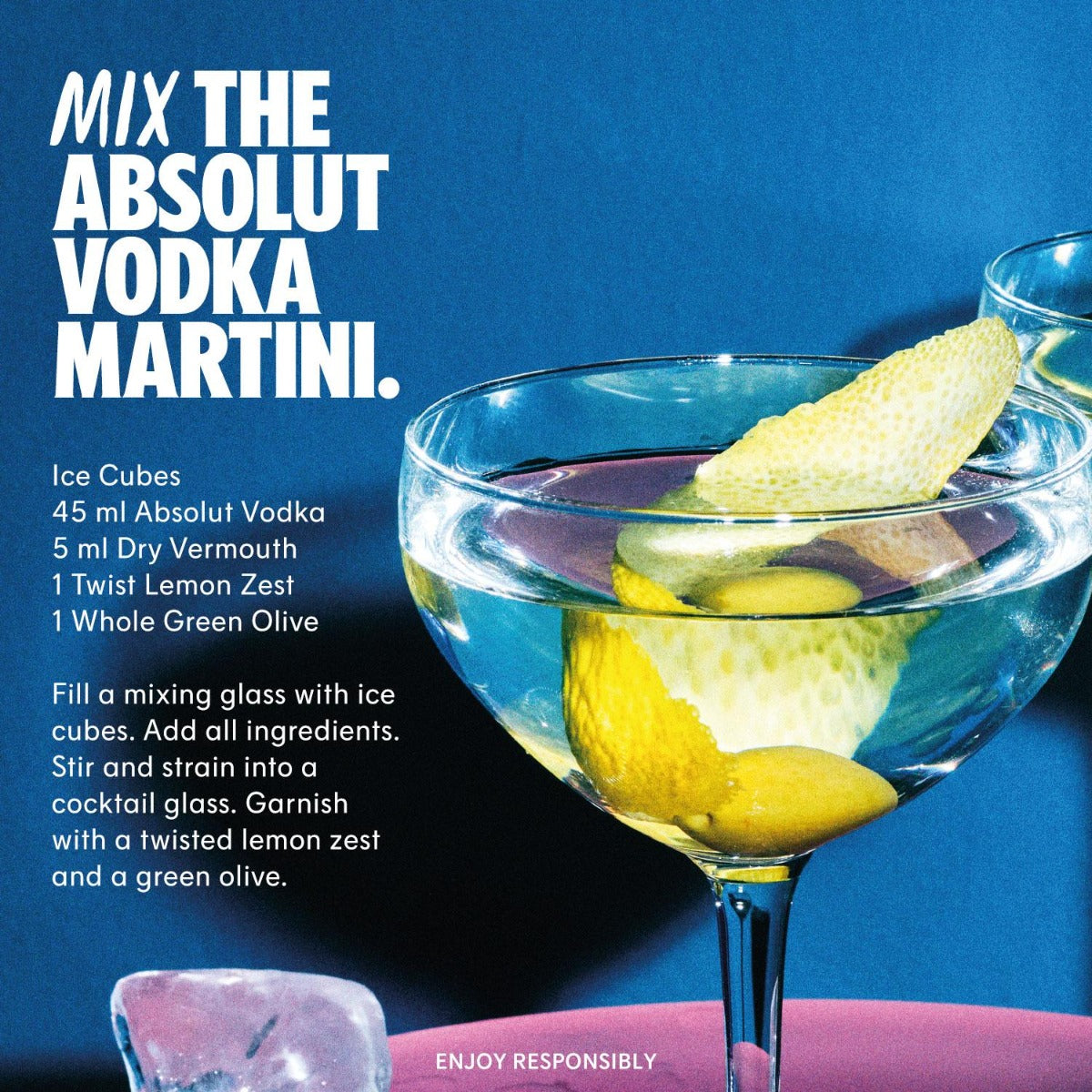 Absolut Blue Original Swedish Vodka 1L