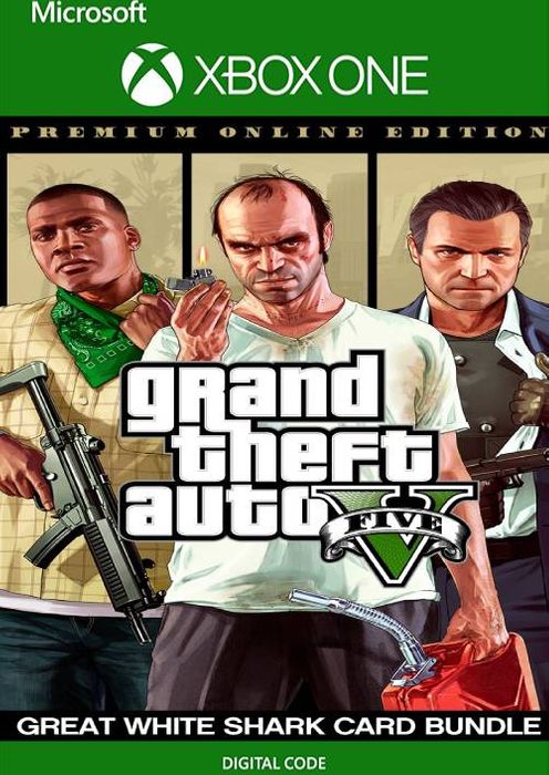 Grand Theft Auto 5 Premium Online Edition & Great White Shark Card Bundle - Xbox One - Instant Digital Download
