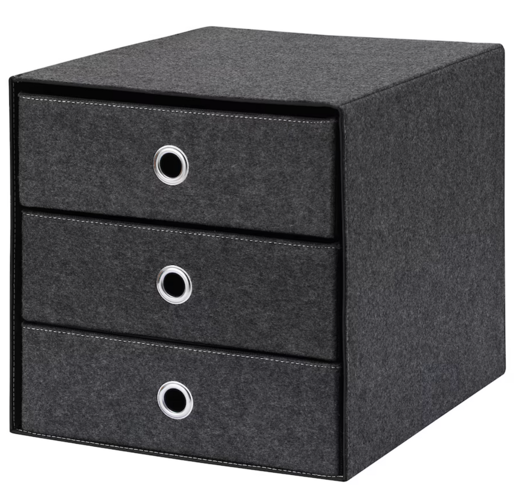 BLÄDDRA Mini Chest with 3 drawers - Grey