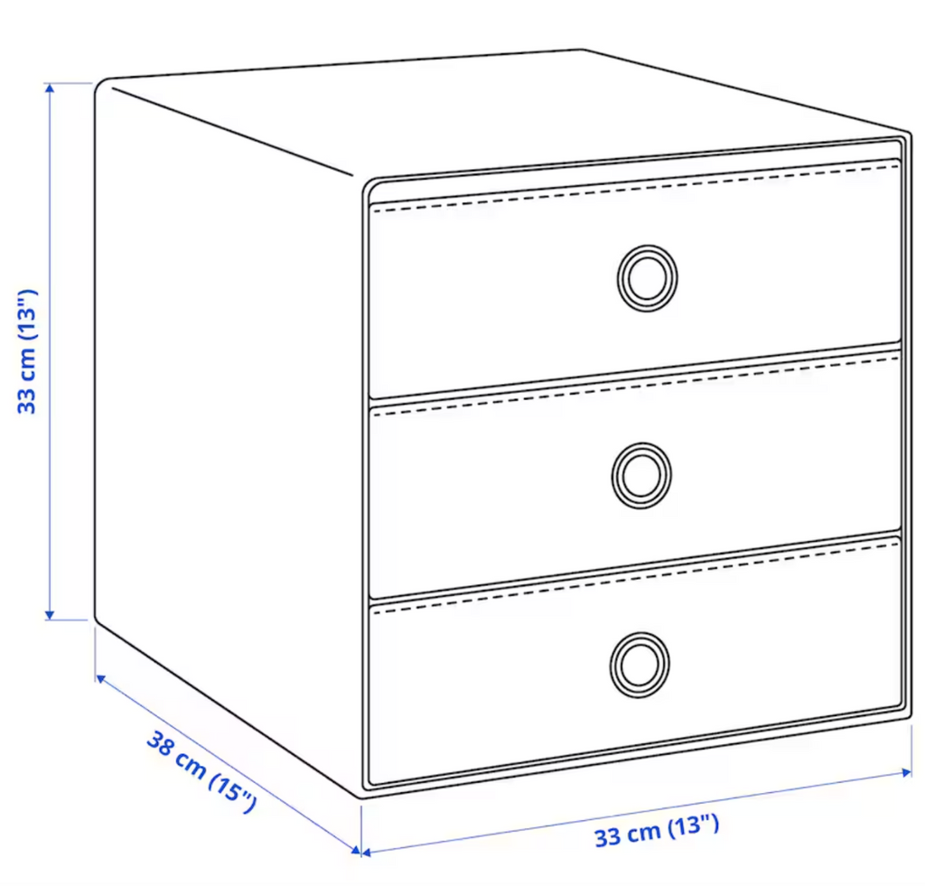 BLÄDDRA Mini Chest with 3 drawers - Grey