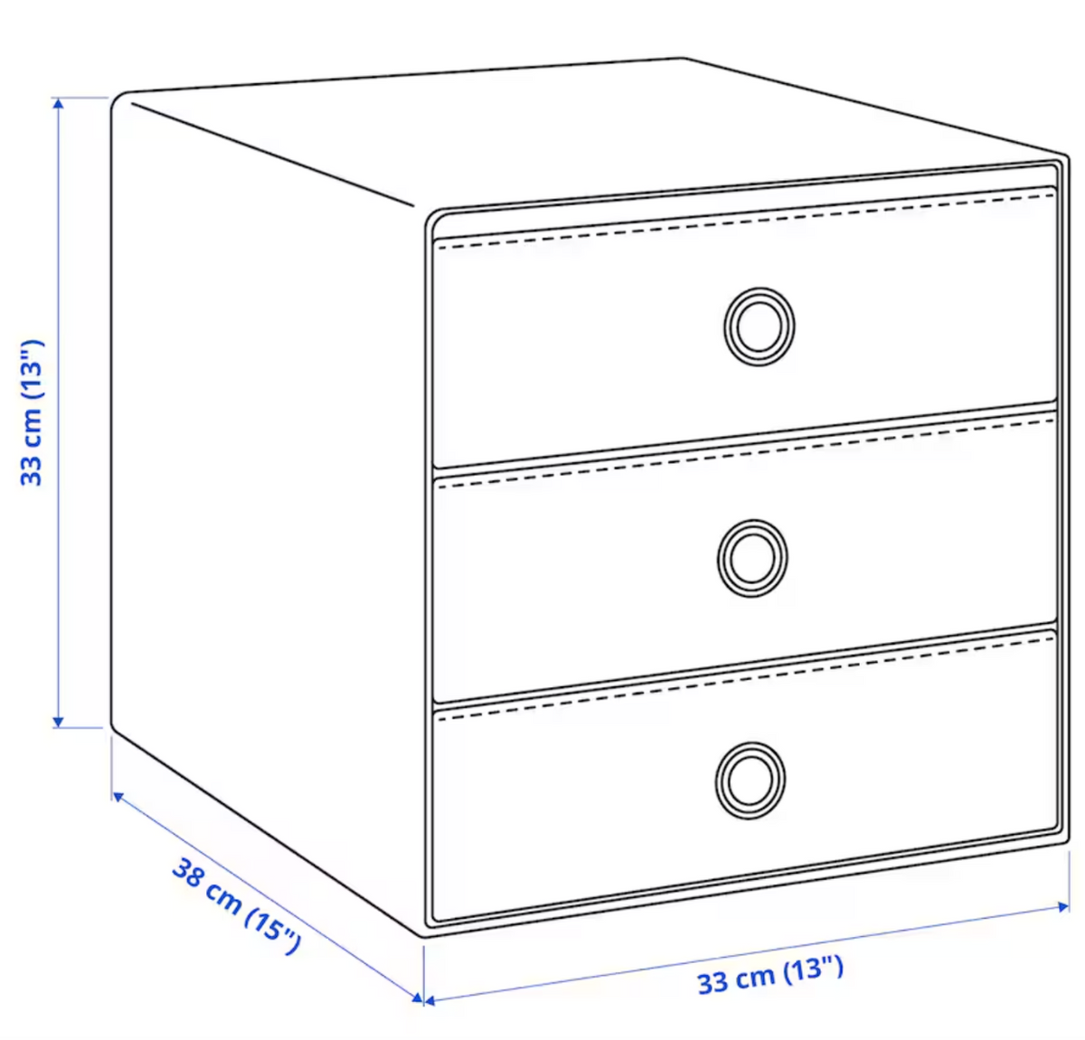 BLÄDDRA Mini Chest with 3 drawers - Grey