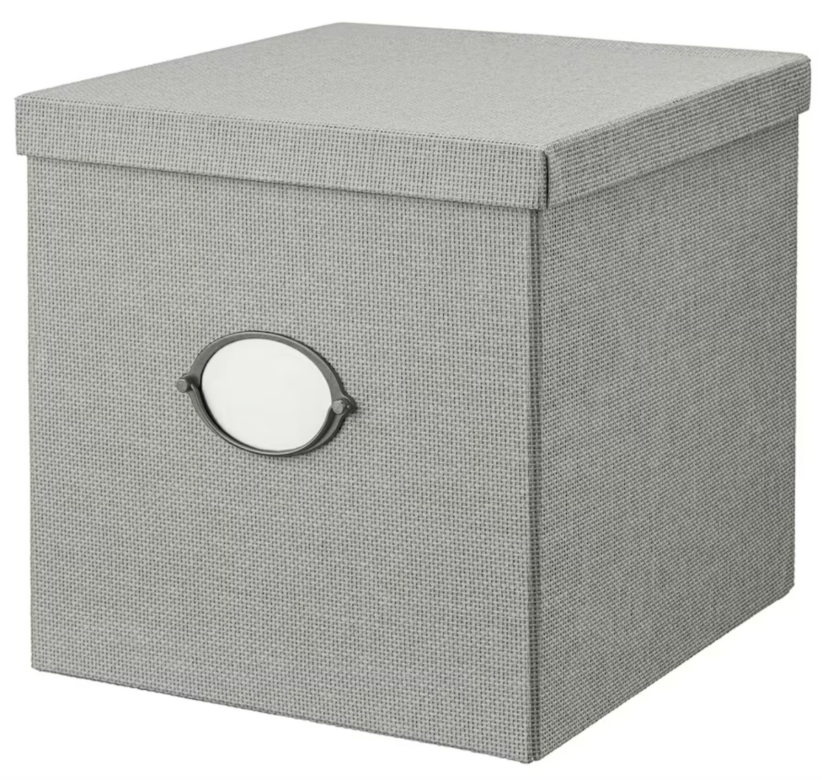 KVARNVIK Storage Box with Lid - Grey
