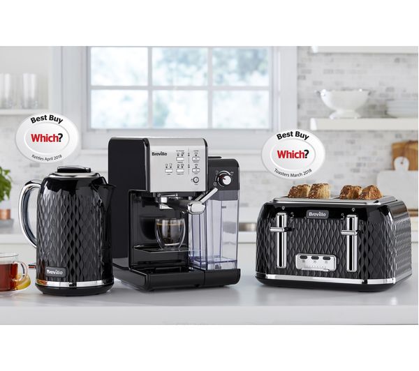 BREVILLE Curve VTT786 4-Slice Toaster - Black