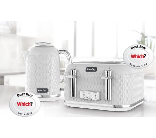 BREVILLE Curve VTT787  4-Slice Toaster - White