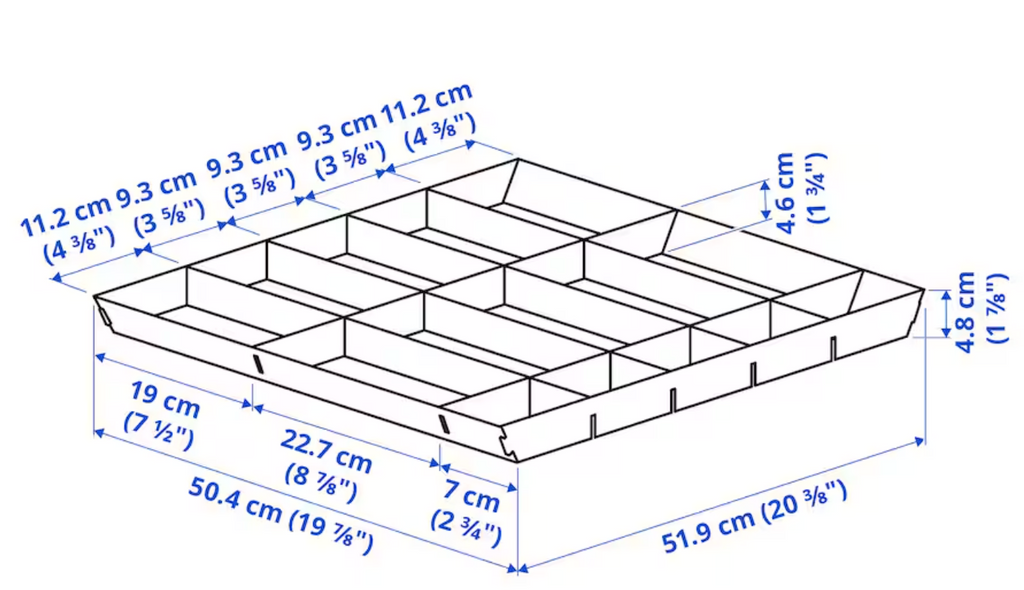 UPPDATERA Adjustable organiser for drawer