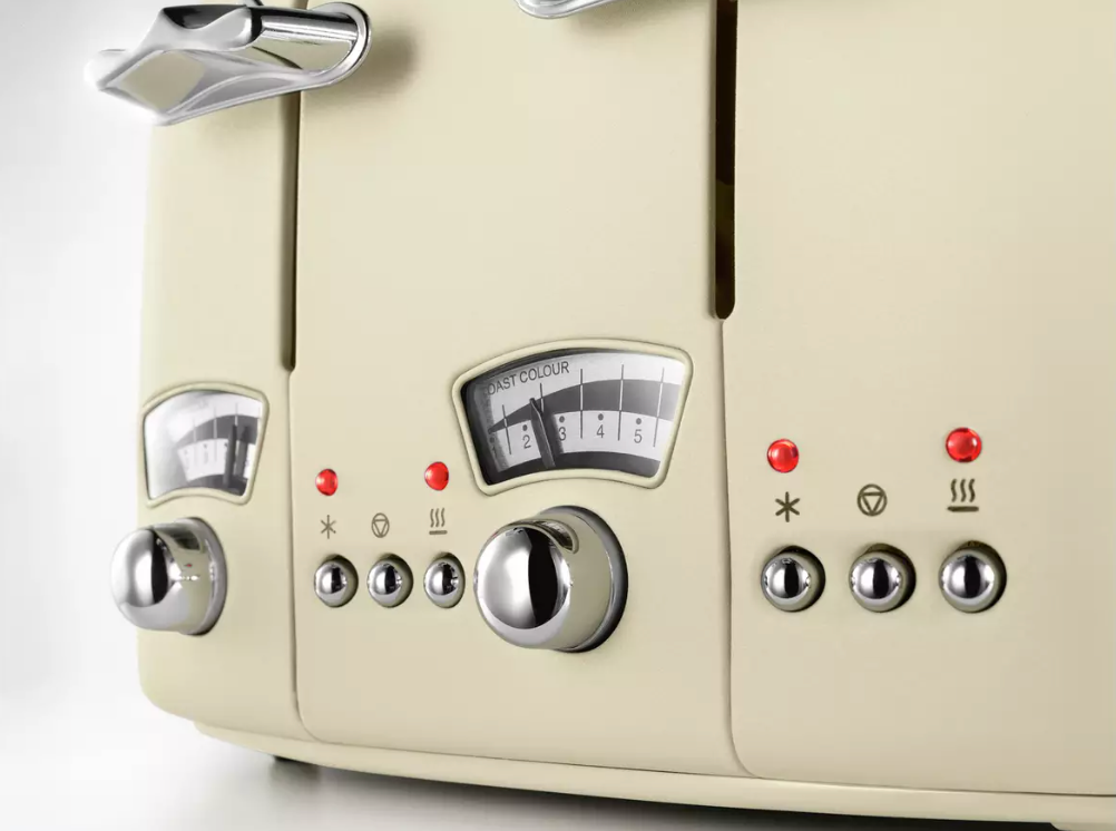 De'Longhi CTO4.BG Argento Flora 4 Slice Toaster - Beige