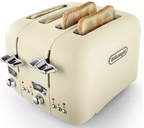 De'Longhi CTO4.BG Argento Flora 4 Slice Toaster - Beige