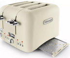 De'Longhi CTO4.BG Argento Flora 4 Slice Toaster - Beige