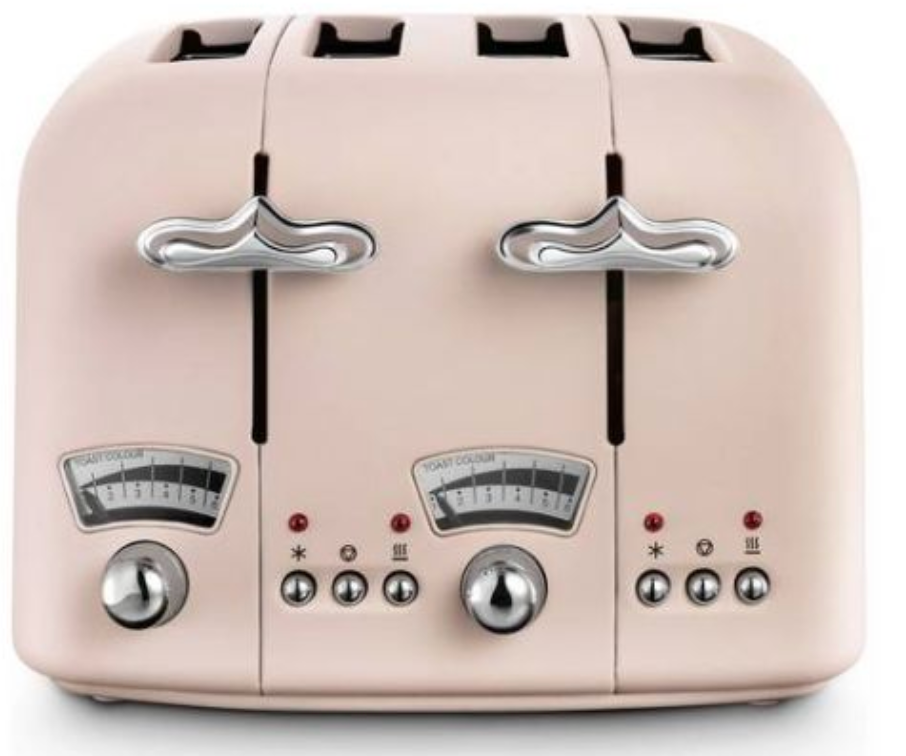 De'Longhi CT04.PK Argento Flora 4 Slice Toaster - Pink