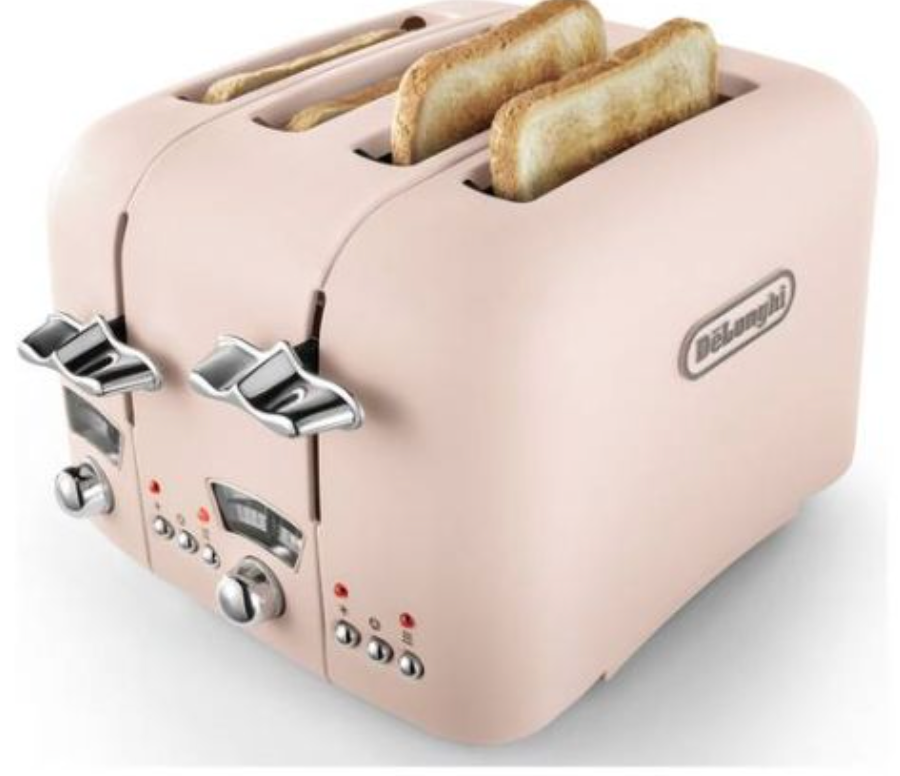 De'Longhi CT04.PK Argento Flora 4 Slice Toaster - Pink
