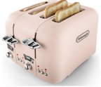 De'Longhi CT04.PK Argento Flora 4 Slice Toaster - Pink