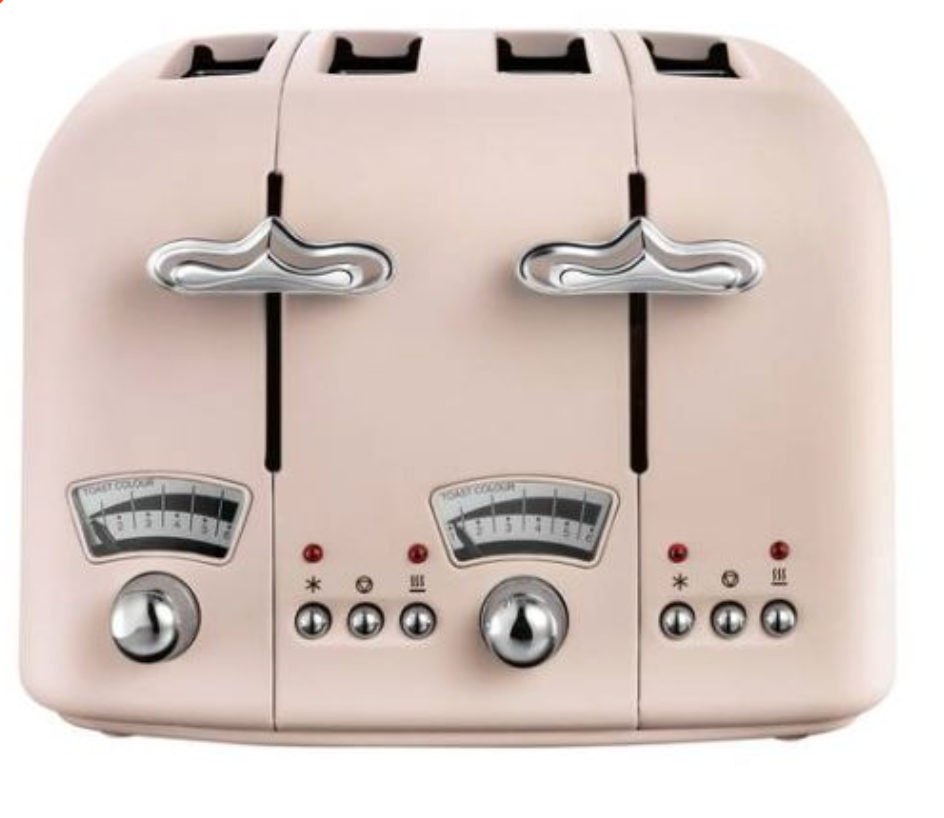 De'Longhi CT04.PK Argento Flora 4 Slice Toaster - Pink
