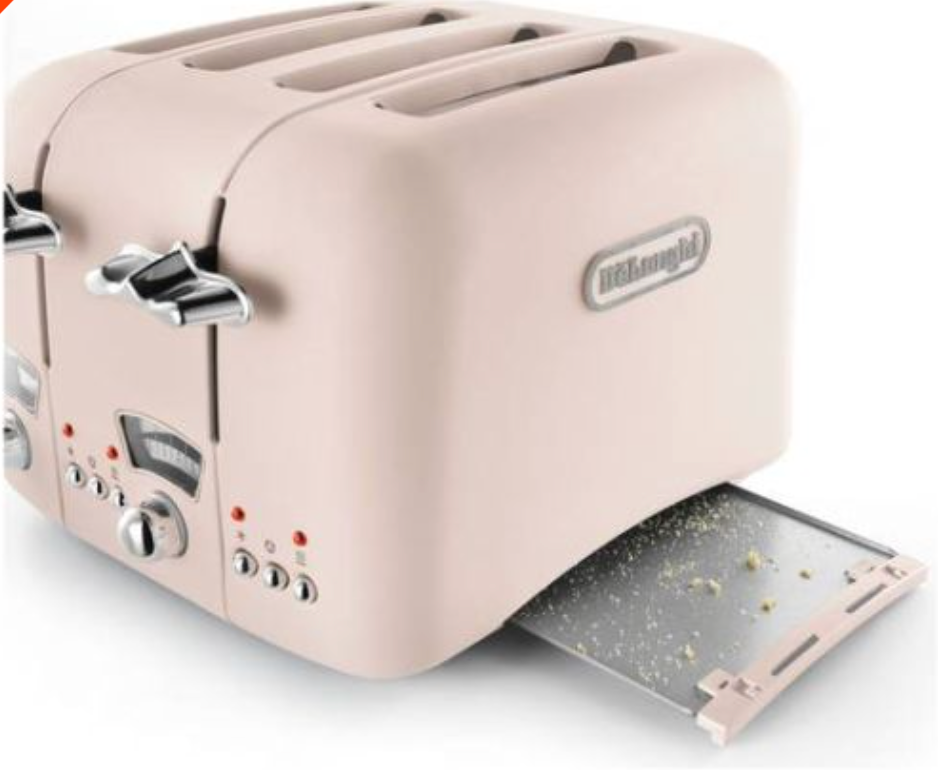 De'Longhi CT04.PK Argento Flora 4 Slice Toaster - Pink