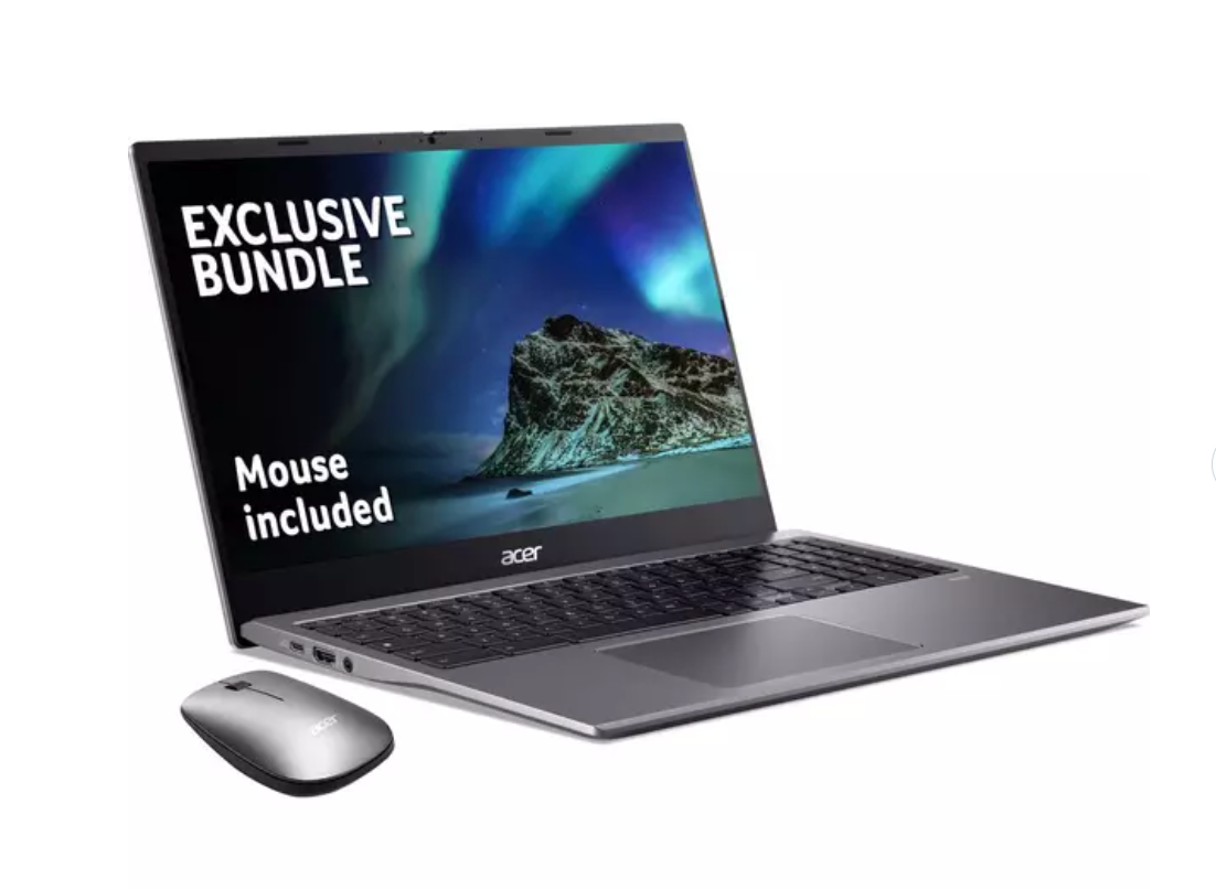 ACER 515 15.6" Chromebook & Mouse Bundle - Intel® Core™ i3, 128 GB SSD, 8GB Ram , Grey