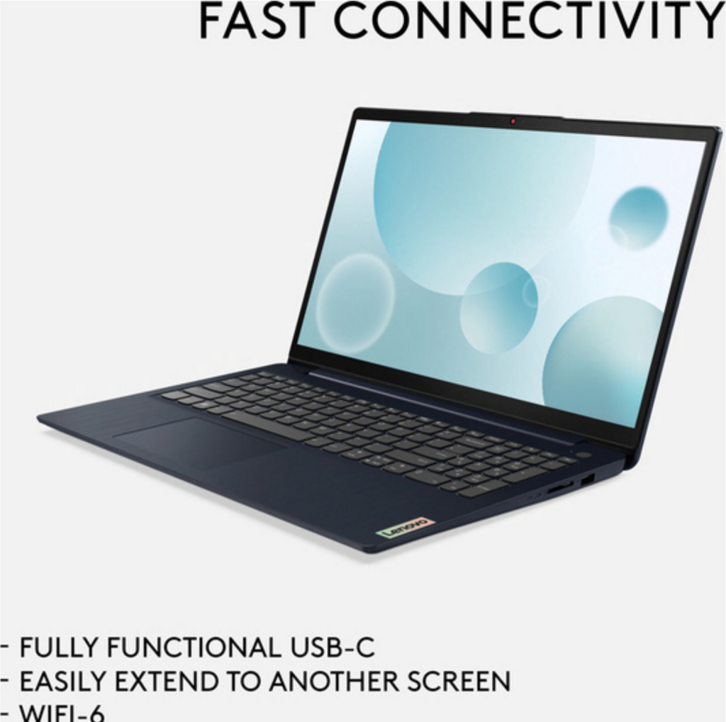 LENOVO IdeaPad 3 15.6" Laptop - AMD Ryzen 3, 4GB Ram, 128 GB SSD, Blue