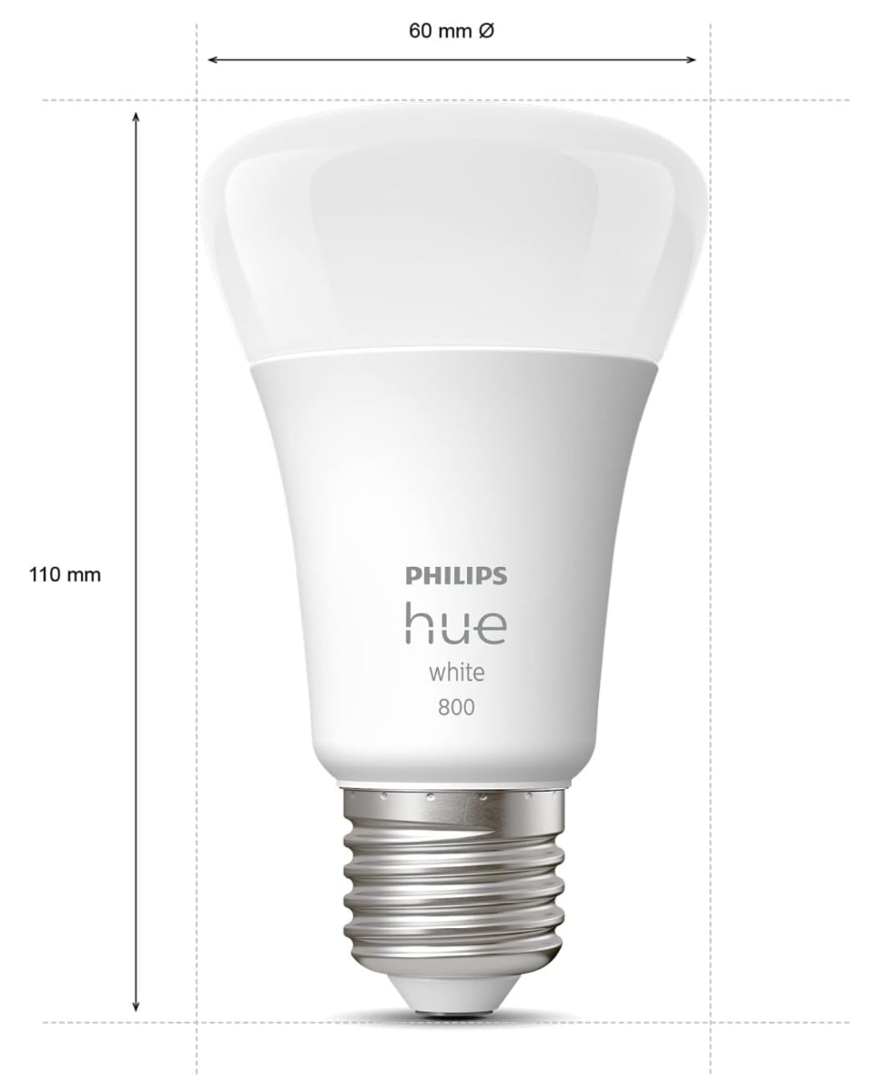 Philips Hue White E27 800 Lumen Bulb - 1 Pack