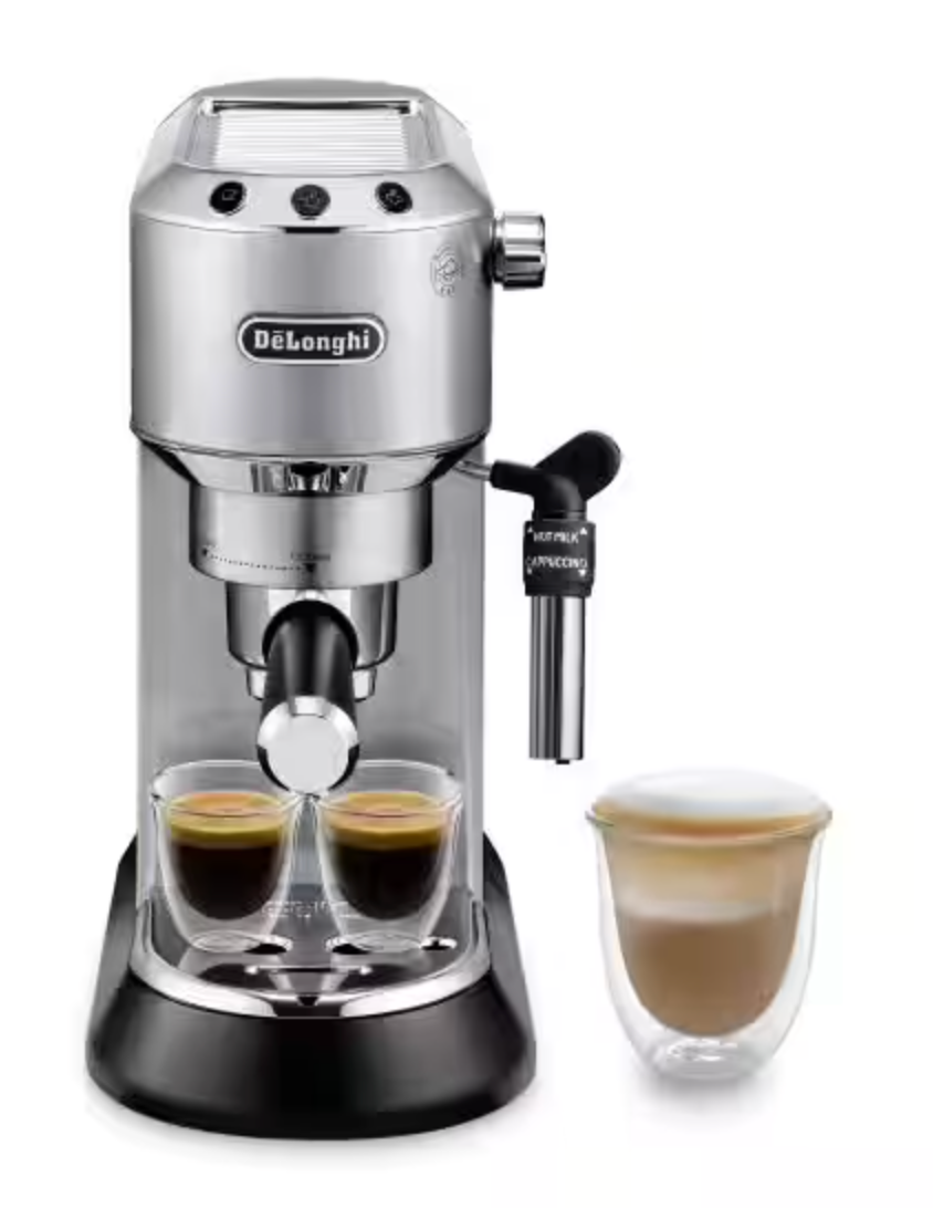 De'Longhi Dedica Style Pump Espresso Coffee Machine - Silver