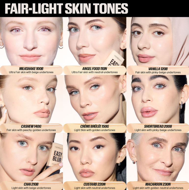Huda Beauty Easy Blur Natural Airbrush Foundation 30ml - Shade : Milkshake 100B