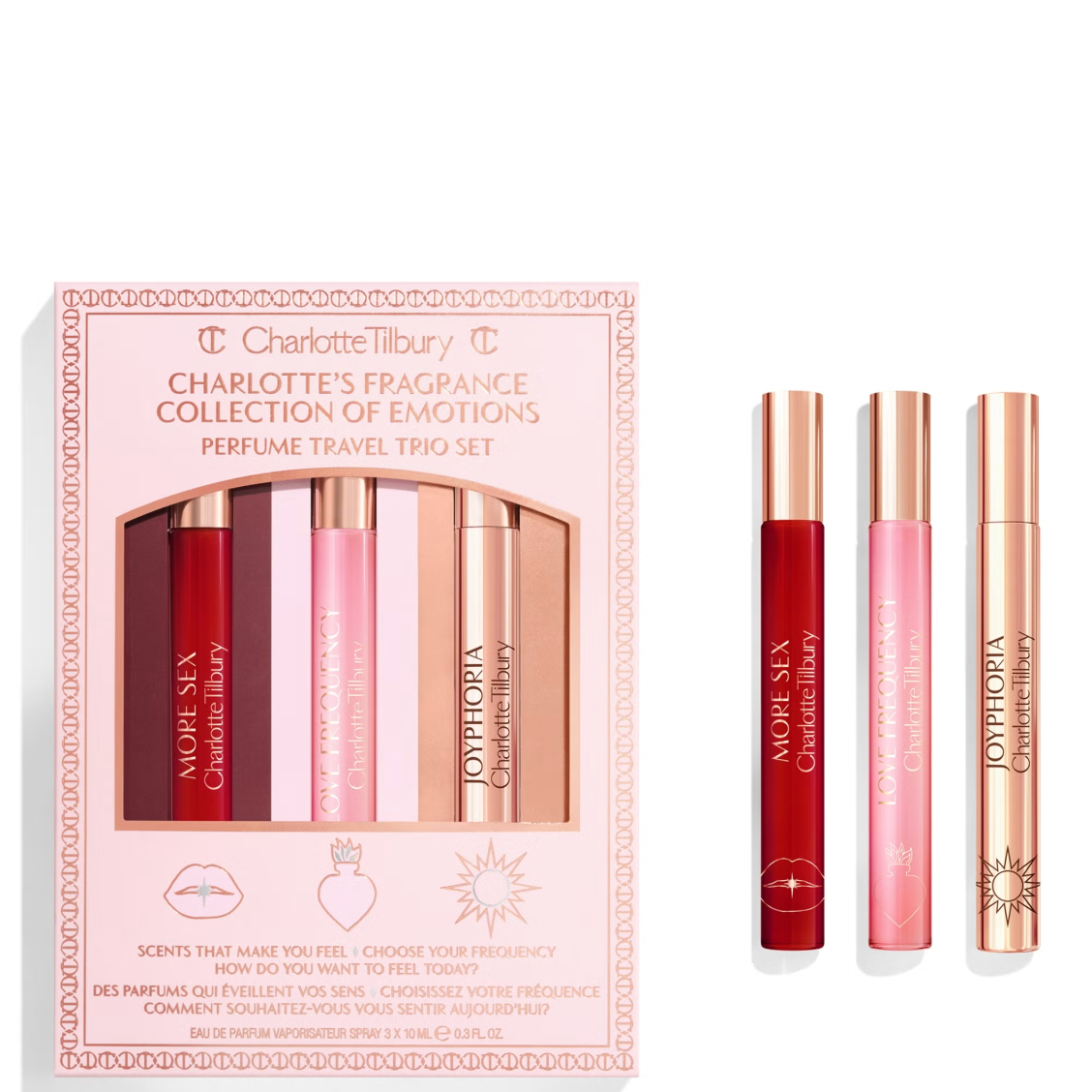 Charlotte Tilbury Fragrance Collection of Emotions Perfume Travel Trio Set 3x10 ml