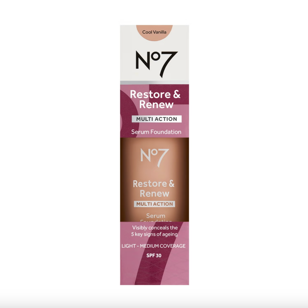 No7 Restore & Renew Multi Action Serum Foundation SPF30 30ml - Shade: Cool Vanilla