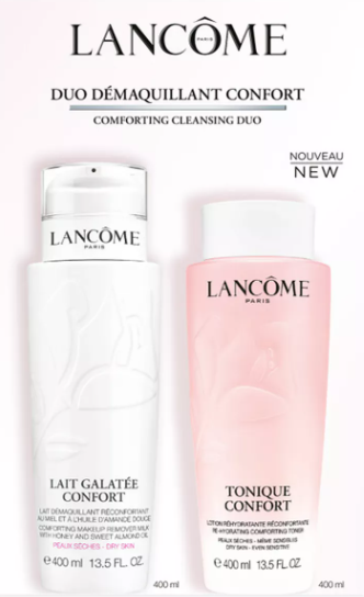 Lancôme Confort Cleansing Duo Your Comforting Cleansing Program Skincare Gift Set, 2 x 400ml
