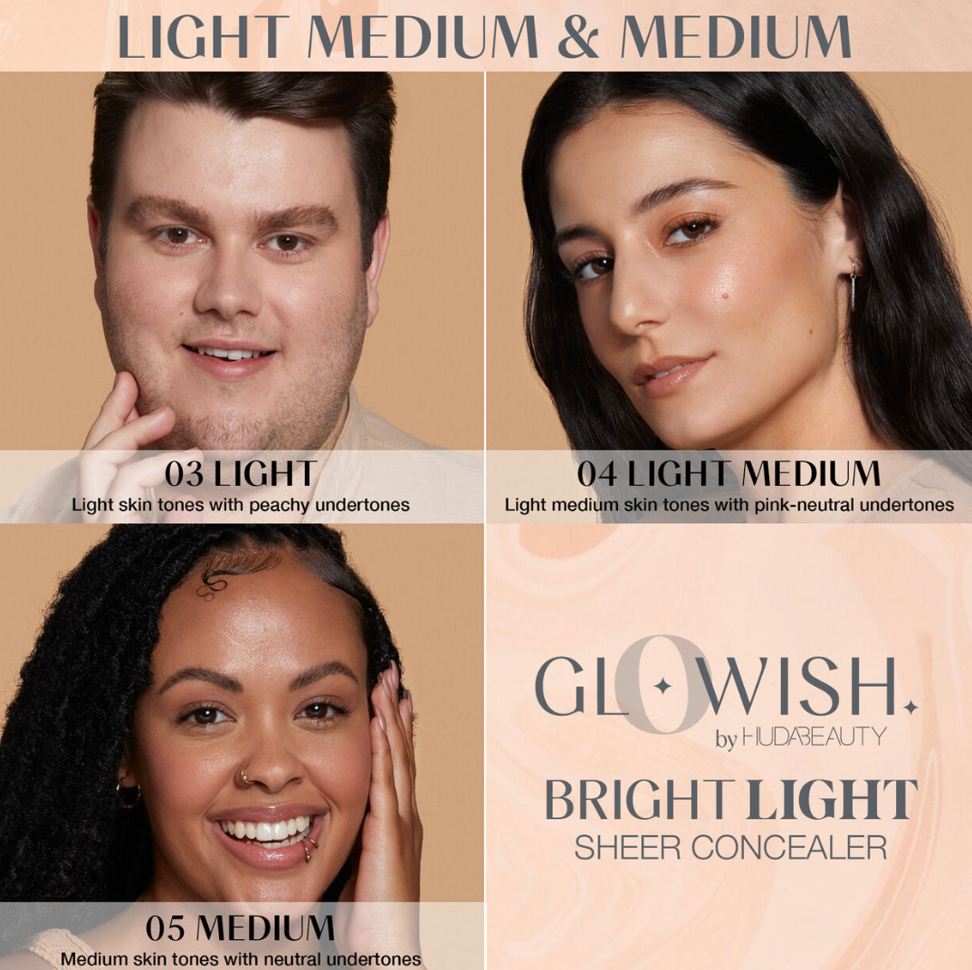 Huda Beauty GloWish Bright Light Sheer Concealer 10.5ml - Shade: 03 Light