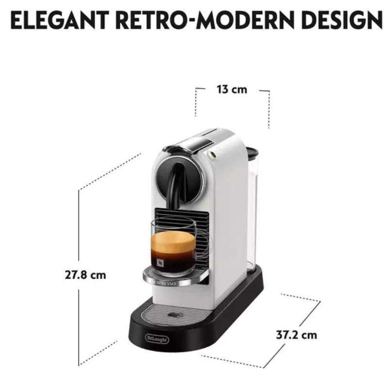 Nespresso by De'Longhi CitiZ Pod Coffee Machine - White