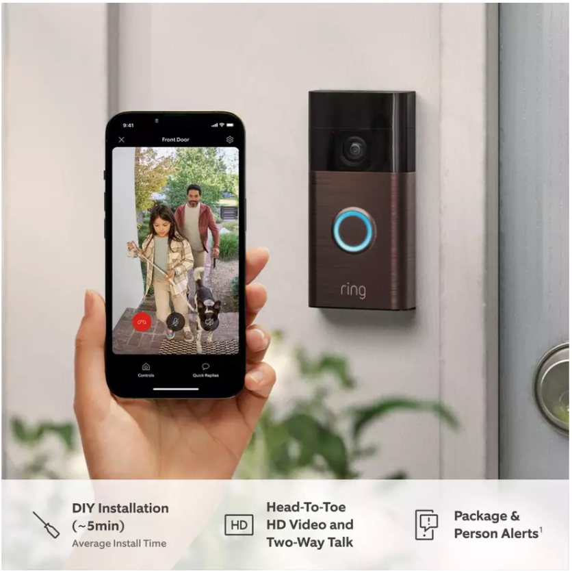 Ring Battery Video Doorbell 2024 - Venetian Bronze