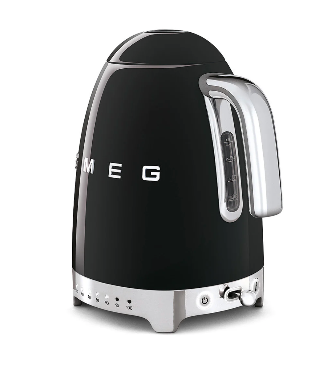 SMEG 50's Style Variable Temperature Kettle, Black
