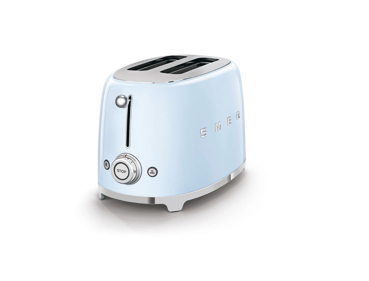 SMEG 50's Style 2 Slice, 2 Slot Toaster Gloss Pastel Blue