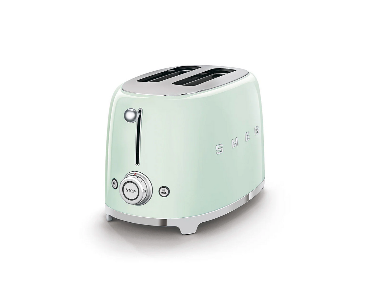 SMEG 50's Style 2 Slice, 2 Slot Toaster Gloss Pastel Green